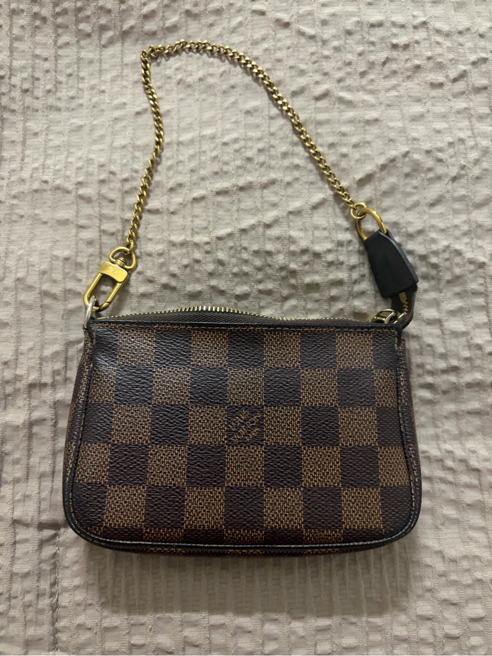 Louis Vuitton Mini Pochette with Gold Chain